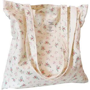 Cotton Canvas Tote Bag Grocery Cloth Bag-floral S